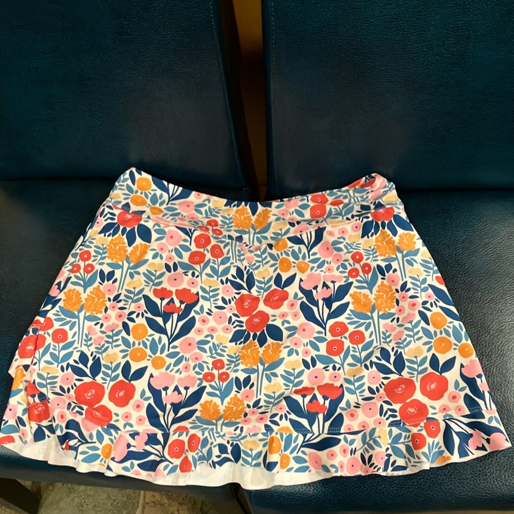 Women’s Lime Ricki Swim Skirt XL Floral Bikini Bottom Attached